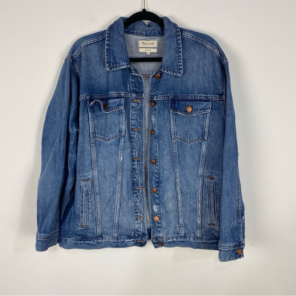 Madewell Oversized Denim Jean Jacket Distressed